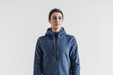 Nobull Arctic Zip-up Women's Jackets Grey Blue | Australia (YM7263)